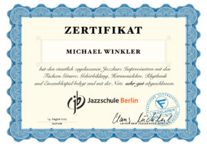 Jazz School Berlin - certificate